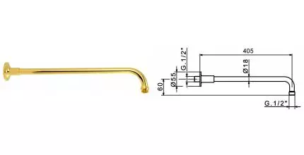Кронштейн для верхнего душа «Migliore» Ricambi Lux 19967 40,5 золото