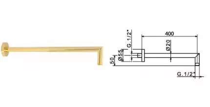 Кронштейн для верхнего душа «Migliore» Ricambi Squadrata 19970 40 золото