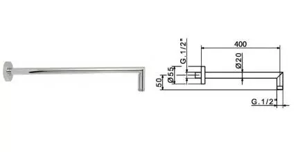 Кронштейн для верхнего душа «Migliore» Ricambi Squadrata 19921 40 хром