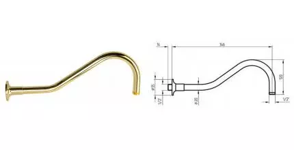 Кронштейн для верхнего душа «Migliore» Ricambi 32037 34,6 золото