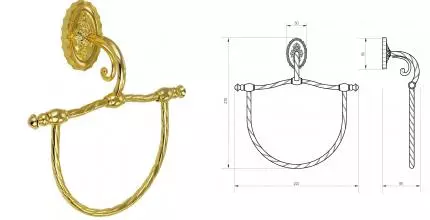 Полотенцедержатель «Migliore» Edera 16941 на стену золото