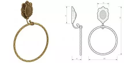 Полотенцедержатель «Migliore» Cleopatra 16632 на стену бронза