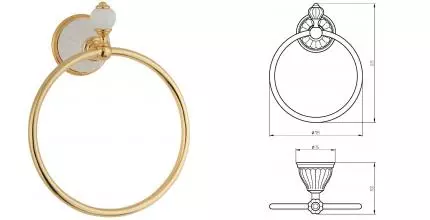 Полотенцедержатель «Migliore» Olivia 17460 на стену золото/белый Полотенцедержатель «Migliore» Olivia 17460 на стену золото/белый