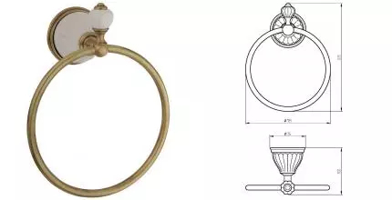 Полотенцедержатель «Migliore» Olivia 17429 на стену бронза/белый