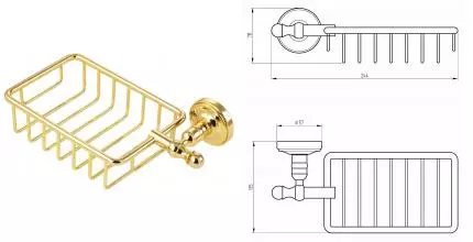Мыльница «Migliore» Mirella 17336 на стену золото