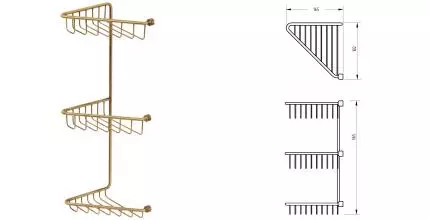 Угловая полка в ванну «Migliore» Complementi 22031 на стену бронза