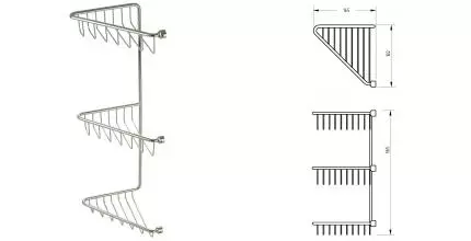 Угловая полка в ванну «Migliore» Complementi 22043 на стену хром Угловая полка в ванну «Migliore» Complementi 22043 на стену хром