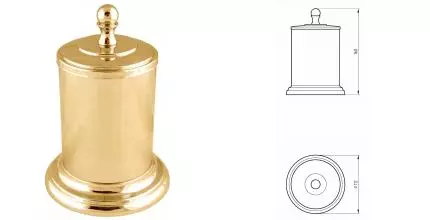 Контейнер для ватных дисков «Migliore» Mirella 17310 на стол золото