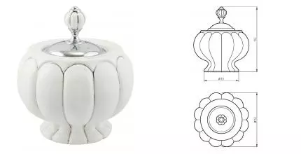 Контейнер для ватных дисков «Migliore» Olivia 17542 на стол хром/белый с декором платина Контейнер для ватных дисков «Migliore» Olivia 17542 на стол хром/белый с декором платина