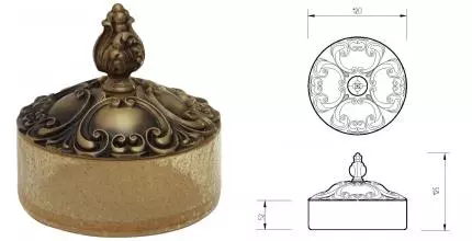 Контейнер для ватных дисков «Migliore» Elisabetta 16990 на стол бронза Контейнер для ватных дисков «Migliore» Elisabetta 16990 на стол бронза