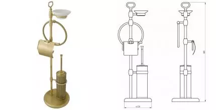 Стойка с аксессуарами «Migliore» Fortuna 31073 напольная бронза Стойка с аксессуарами «Migliore» Fortuna 31073 напольная бронза