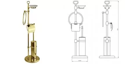 Стойка с аксессуарами «Migliore» Mirella 17345 напольная золото