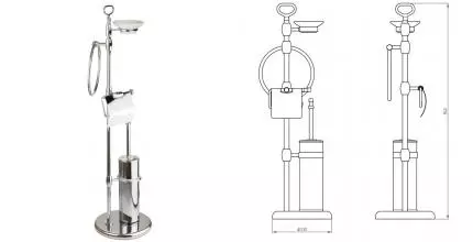 Стойка с аксессуарами «Migliore» Mirella 17264 напольная хром