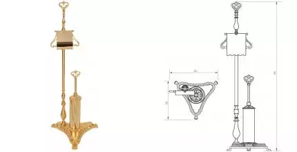 Стойка с аксессуарами «Migliore» Elisabetta 17078 напольная золото