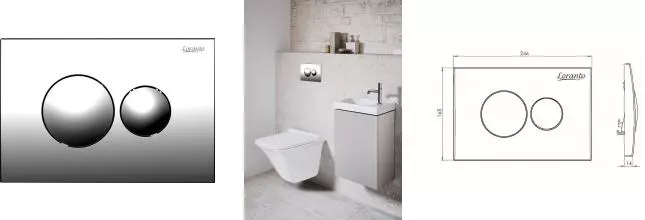 Кнопка смыва «Loranto» 7312 пластик хром глянцевая