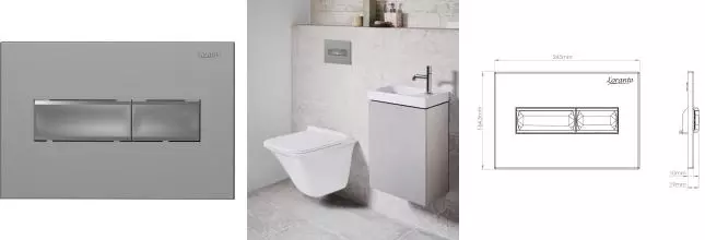 Кнопка смыва «Loranto» Line 7321 пластик хром матовая