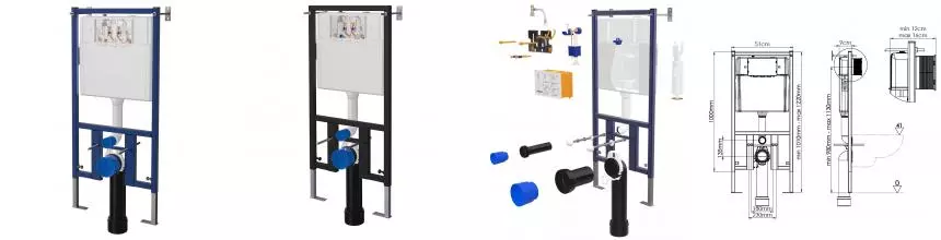 Loranto Инсталляция сантехническая с рамой 51 см (БЕЗ КНОПКИ) 4501 · Loranto, 4501