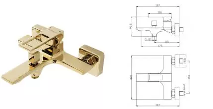 Смеситель для ванны «Belbagno» LUC-VASM-ORO золото