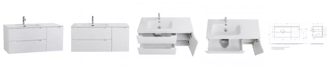 Тумба с раковиной «Belbagno» Etna 120 (121/46 BB1200ETL-L) подвесная Bianco Lucido левая Тумба с раковиной «Belbagno» Etna 120 (121/46 BB1200ETL-L) подвесная Bianco Lucido левая