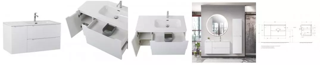Тумба с раковиной «Belbagno» Etna 100 (101/46 BB1000ETL-R) подвесная Bianco Lucido правая Тумба с раковиной «Belbagno» Etna 100 (101/46 BB1000ETL-R) подвесная Bianco Lucido правая