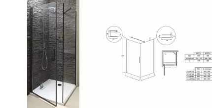 Душевой угол-ограждение «Jacob Delafon» Contra 80/90 E22T81-BL-E22FT90-BL прямоугольный прозрачный/чёрный матовый без поддона универсальный Душевой угол-ограждение «Jacob Delafon» Contra 80/90 E22T81-BL-E22FT90-BL прямоугольный прозрачный/чёрный матовый без поддона универсальный