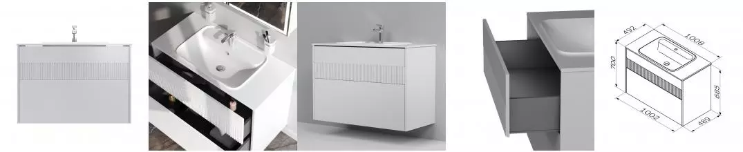 Тумба с раковиной «Am.Pm» Func 100 (Func 100/50) подвесная белая матовая