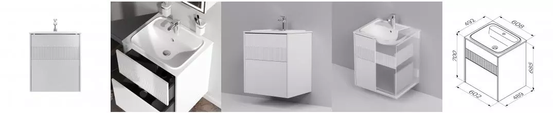 Тумба с раковиной «Am.Pm» Func 60 (Func 60/50) подвесная белая матовая