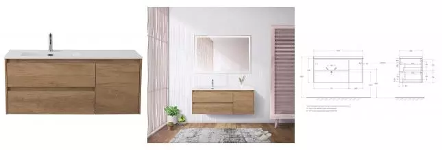 Тумба с раковиной «Belbagno» Kraft 100 (101/46 BB1000ETL-L) подвесная Rovere Nebrasca Nature левая Тумба с раковиной «Belbagno» Kraft 100 (101/46 BB1000ETL-L) подвесная Rovere Nebrasca Nature левая