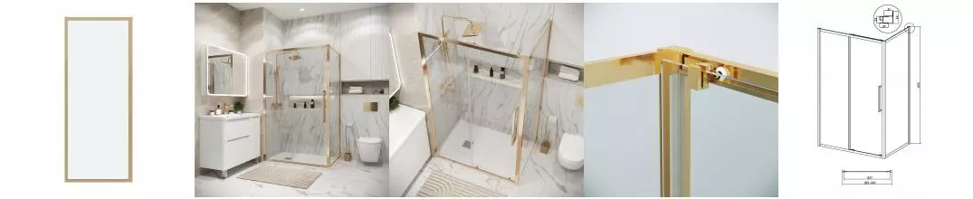 Боковая стенка 200.K33.02.90.32.00 Cosmo (90*195) золото сатин, стекло прозрачное, 1 место 200.K33.02.90.32.00 · Cosmo, Grossman, 200.K33.02.90.32.00