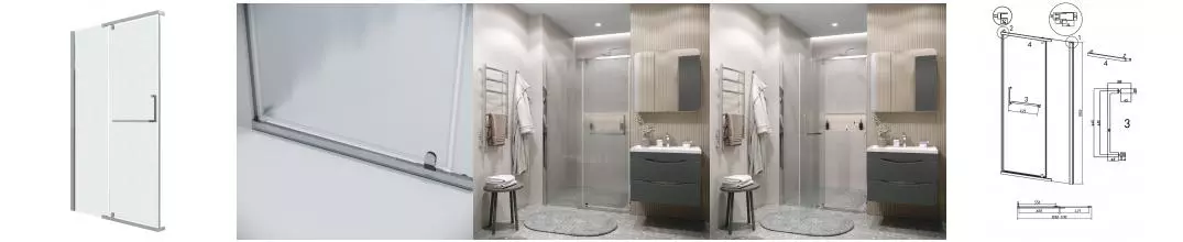 Душевая дверь «Grossman» Pragma 100.K33.03.110.10.02 110/195 шиншилла/хром без поддона