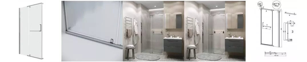 Душевая дверь «Grossman» Pragma 100.K33.03.120.10.02 120/195 шиншилла/хром без поддона