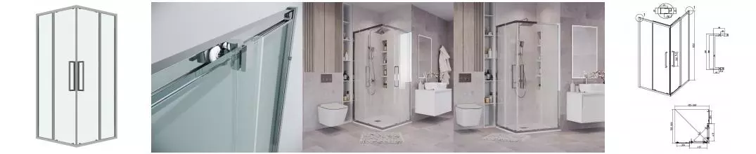 Душевой угол-ограждение «Grossman» Cosmo 300.K33.02.8080.10.00 80/80 прозрачный/хром без поддона Душевой угол-ограждение «Grossman» Cosmo 300.K33.02.8080.10.00 80/80 прозрачный/хром без поддона