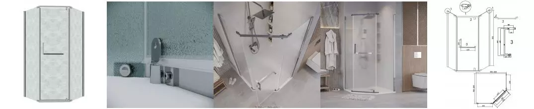 Душевой угол-ограждение «Grossman» Pragma 302.K33.03.1010.10.02 100/100 шиншилла/хром без поддона