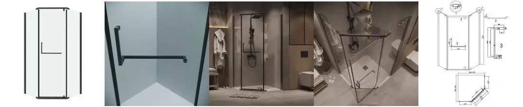 Душевой угол-ограждение «Grossman» Pragma 302.K33.03.9090.42.00 90/90 прозрачный/графит сатин без поддона