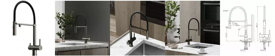 Смеситель для кухни с подключением к фильтру «Sancos» Imola SC4010GG вороненая сталь Смеситель для кухни с подключением к фильтру «Sancos» Imola SC4010GG вороненая сталь