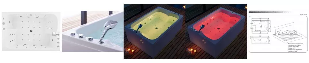 Гидромассажная ванна акриловая «SSWW» A1905 180/120 с каркасом с сифоном белая глянцевая