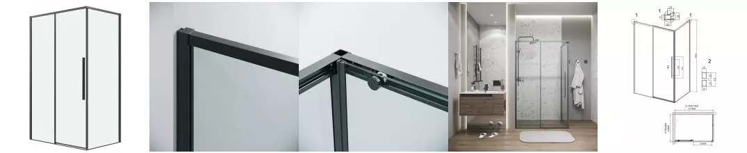 Душевой угол-ограждение «Grossman» Galaxy 120.K33.01.1480.42.00 140/80 прозрачный/графит сатин без поддона универсальный