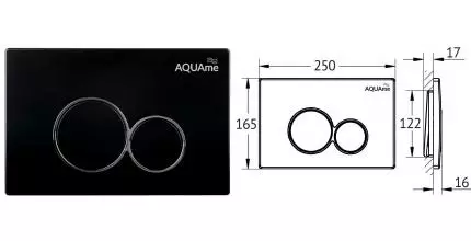 Кнопка смыва «AQUAme» AQM4101B пластик чёрная