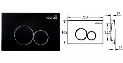 Кнопка смыва «AQUAme» AQM4101B пластик чёрная Кнопка смыва «AQUAme» AQM4101B пластик чёрная