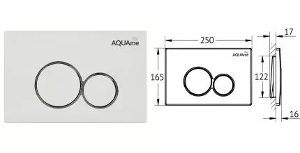 Кнопка смыва «AQUAme» AQM4101W пластик белая