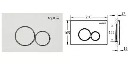 Кнопка смыва «AQUAme» AQM4101W пластик белая Кнопка смыва «AQUAme» AQM4101W пластик белая