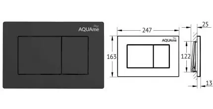 Кнопка смыва «AQUAme» AQM4102B пластик чёрная
