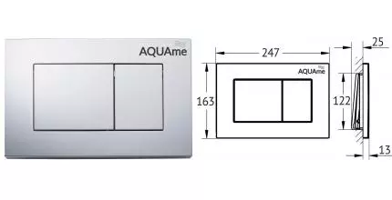 Кнопка смыва «AQUAme» AQM4102CR пластик хром