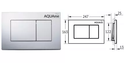 Кнопка смыва «AQUAme» AQM4102CR пластик хром Кнопка смыва «AQUAme» AQM4102CR пластик хром