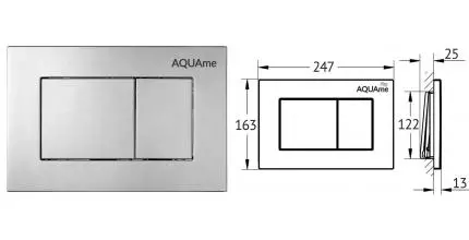 Кнопка смыва «AQUAme» AQM4102S пластик сатин