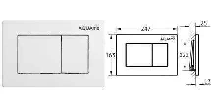 Кнопка смыва «AQUAme» AQM4102W пластик белая