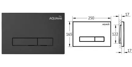 Кнопка смыва «AQUAme» AQM4103B пластик чёрная