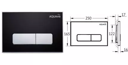 Кнопка смыва «AQUAme» AQM4104B акрил чёрная/хром глянцевый Кнопка смыва «AQUAme» AQM4104B акрил чёрная/хром глянцевый