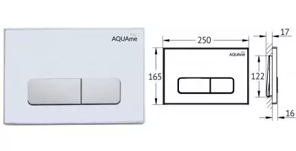 Кнопка смыва «AQUAme» AQM4104W акрил белая/хром глянцевый