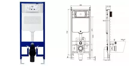 Инсталляция для унитаза «AQUAme» AQM4003 Slim